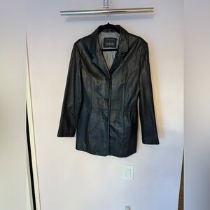 ADLER Leather Jacket Black New Zealand Lambskin Womens size Large Buttery Soft